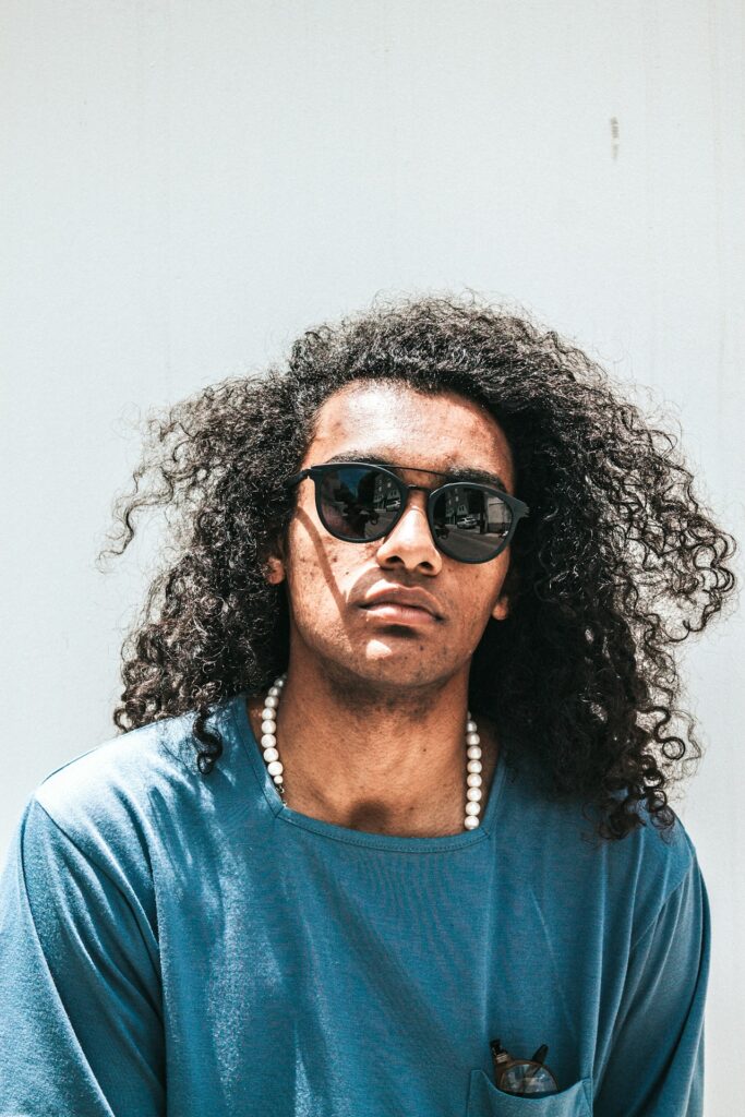 afro man with sunglasses